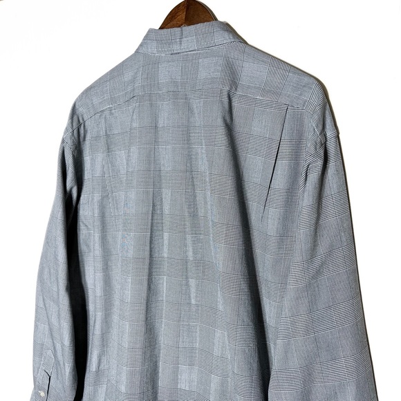 Polo Golf Mens Black White Plaid Long Sleeve Casual Work Buttondown Shirt - Picture 4 of 6